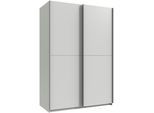 Kleiderschrank WIMEX "Mugano, B/T/H 135 oder 180/65/198cm, Made in Germany", weiß, griffe alufarben, B:135cm H:198cm T:65cm, Holzwerkstoff, Schränke, Kleiderschrank, 2 Schwebetüren mit oder ohne Spiegel, Metallgriffe