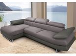 Ecksofa COTTA "Solution L-Form", grau (grau, grau), B:286cm H:73cm T:167cm, Sofas, Ecksofa, mit Arm- & Kopfteilverstellung, wahlweise mit Bettfunktion