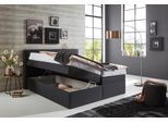 Boxspringbett, grau (anthrazit), B:196cm L:210cm, Box und Kopfteil: Strukturstoff (77% Polyester, 23% Viskose);Bezug der Obermatratze: 100% Polyester, WESTFALIA SCHLAFKOMFORT, Komplettbetten, Boxspringbett, wahlweise mit Bettkasten