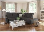 Ecksofa HOME AFFAIRE "Boston L-Form", braun (mocca), B:272cm, Struktur (100% Polyester);Luxus-Microfaser Florence (100% Polyester);Chenille (100% Polyester);NaturLEDER (reines Rindsleder), Sofas, Ecksofa, Kopfteilverstellung an jeder Sitzfläche, wahlweise Relaxfunktion