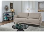 2-Sitzer "CR.450, Designsofa, Loungesofa", bunt (graubeige, natur 044, 20), B:150cm H:85cm T:95cm, NaturLEDER OSKAR (echtes Rindsleder);Chenille COCO (72% Polyester 15% Baumwolle 13% Polyacryl), CREATION BY ROLF BENZ, Sofas, 2-Sitzer, Armlehne sehr schmal, Alugussfüße in umbragrau, Breite 150 cm