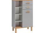 Kommode SCHILDMEYER "Padua", grau (platingrau, eichefarben landhaus), Sideboards, Kommode, Füße aus Massivholz