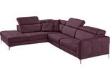 Ecksofa EGOITALIANO "Matt, hoher Sitzkomfort und aufwendige Detailverarbeitung, L-Form", lila (plum), B:285cm H:100cm T:221cm, Sofas, Ecksofa, mit Ottomane, inkl. verstellbarer Kopfteile zum Relaxen