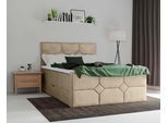 Boxspringbett HOME AFFAIRE "Ambre", beige (cream), B:141cm L:210cm, Komplettbetten, Boxspringbett, mit Taschen-Federkernmatratze