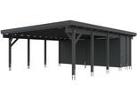 Carport-Geräteraum KIEHN-HOLZ, grau (anthrazit), Holzwerkstoff, Gerätehäuser, Carport-Geräteraum, nur für Carport KH 330/331, versch. Farben