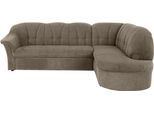 Ecksofa DOMO COLLECTION "Pegnitz, zeitlose und elegante Rückensteppung, Breite 246cm, L-Form", braun (schlamm), B:246cm H:82cm T:180cm, 95% Polyester, 5% Nylon, Sofas, Ecksofa, wahlweise mit Bettfunktion