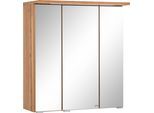 Spiegelschrank WELLTIME "Lucca", braun (eichefarben), B:60cm H:66cm T:20cm, Holzwerkstoff, MDF, Schränke, Spiegelschrank, mit LED Beleuchtung