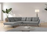 Ecksofa OTTO HOME "Mikado L-Form", silber (silberfarben), B:297cm H:88cm T:245cm, 100% Polyester, Sofas, Ecksofa, inkl. Sitztiefenverstellung und Armteilverstellung