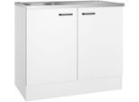 Spülenschrank OPTIFIT "OPTImulti", weiß, weiß, B:100cm H:88,2cm T:60cm, Holzwerkstoff, Schränke, Spülenschrank, Breite 100 cm, Tiefe 60 cm, mit Spülenauflage