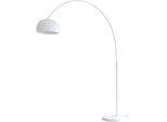 SALESFEVER Bogenlampe "Frieso", weiß, 1, Ø 33cm H: 195cm, 1 Stk., Leuchten, Dimmschalter, echter Marmorfuß, Bogenlampe