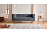 2-Sitzer HOME AFFAIRE "Chamby", blau (dunkelblau), B:180cm H:71cm T:85cm, Luxus-Microfaser Lederoptik (100% Polyester), Scheuertouren: 40.000, Pilling: 4;Samtoptik (100% Polyester), Sofas, 2-Sitzer, mit Holzrahmen unten und Steppung im Lehnenbereich