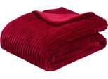 Wohndecke GÖZZE "Cordoptik", rot (karminrot), B:150cm L:200cm, Polyester, Wohndecken, Wohndecke, mit Glanzeffekt, Kuscheldecke