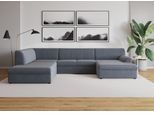 Wohnlandschaft DOMO COLLECTION "Topper, elegant und zeitlos, komfortabel, U-Form", grau (dunkelgrau), B:320cm H:78cm T:213cm, Sofas, Wohnlandschaft, wahlweise mit Bettfunktion