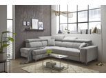 Ecksofa ED EXCITING DESIGN "Sydney L-Form", grau (taupe), B:282cm H:86cm T:198cm, 92% Polyester, 8% Nylon, Sofas, Ecksofa, mit Bettfunktion, Bettkasten, Kopfteilverstellung & 2 Zierkissen