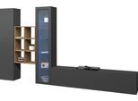 Wohnwand HOME AFFAIRE "Maruska", grau (anthrazit, anthrazit), B:320cm H:180cm T:30cm, Holzwerkstoff, Kastenmöbel-Sets, Wohnwand