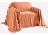 Bettüberwurf PEREIRA DA CHUNA Gr. 7, papaya, B:250cm L:370cm, 100% Baumwolle, Tagesdecken, Bettüberwurf