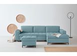 Ecksofa OTTO PRODUCTS "Grazzo, zeitlos & elegant, moderne Sitzheftung, Breite 266cm, L-Form", blau (eisblau), B:266cm H:80cm T:162cm, 100% Polyester (recycelt), Sofas, Ecksofa, hochwertige Stoffe aus recyceltem Material, Steppung im Sitzbereich