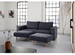 3,5-Sitzer "Looksv", blau (dunkelblau), B:232cm H:96cm T:107cm, LOOKS BY WOLFGANG JOOP, Sofas, 3 5-Sitzer, Verwandlungssofa: aus Sofa wird Sofa mit 2 Hockern