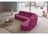 Ecksofa EGOITALIANO "Puffy, extravagant & edel, Retro Designsofa, hoher Sitzkomfort, L-Form", pink (fuchsia), B:330cm H:88cm T:205cm, Sofas, Ecksofa, mit Ottomane, wahlweise mit und ohne elektrischer Relaxfunktion