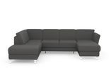 Wohnlandschaft SIT & MORE "Visby U-Form", grau, B:303cm H:87cm T:213cm, Sofas, Wohnlandschaft, Wahlweise mit Bettfunktion und Stauraum, frei im Raum stellbar
