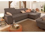 Ecksofa HOME AFFAIRE "Lyla fester Sitzkomfort, bequeme Armlehnen, Breite 279cm, L-Form", braun (dunkelbraun), B:279cm H:81cm T:162cm, Sofas, Ecksofa, mit Recamiere, wahlweise mit Rückenfunktion und zusätzlich mit Bett
