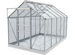 Gewächshaus VITAVIA "Venus 6200", silber (silberfarben), B:195cm H:197cm T:321cm, Gewächshäuser, Gewächshaus, Alu-Profile, aus 3 mm Sicherheitsglas
