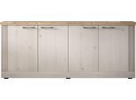Sideboard OTTO HOME "Country Breite 211 cm, Kommode mit 4 Türen, Anrichte im", beige (eiche meringa nb, eiche cadiz nb), B:211cm H:88cm T:44cm, Sideboards, Sideboard, Landhausstil, viel Stauraum, mit Metallgriffe, MDF Rahmen