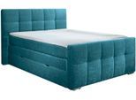 Boxspringbett HOME AFFAIRE "Rosà", blau, B:184cm L:224cm, Komplettbetten, Boxspringbett, H3/H3, H3/H4, H4/H4 möglich
