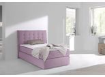 Boxspringbett HOME AFFAIRE "Sagres", rosa (rosé), B:115cm L:210cm, Feinstruktur(100% Polyester);Bezug der Spiegelfläche Matratzendrell aus 100% Polyester, Komplettbetten, Boxspringbett, Kopfteil mit 2farbiger Flatterbiese und zweifarbigen Knöpfen