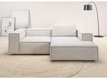 Ecksofa HOME AFFAIRE "Watertown, kompakte L-Form, Japandi Design, 246 cm Breite", weiß, B:246cm H:68cm T:171cm, 95% Polyester, 5% Nylon, Sofas, Ecksofa, modernes Ecksofa mit Feincordbezug, platzsparend & bequem