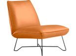 Sessel EGOITALIANO "Lia Loungesessel, elegant und stylisch, toller Sitzkomfort", orange, B:62cm H:73cm T:79cm, Leder »BULL« (echtes Rindsleder). Geschliffenes, pigmentiertes und behandeltes Rindsleder mit einer Dicke von 1, 3-1, 5 mm. Dieses Leder zeigt eine ziemlich weiche Hand mit einem halb undurchsichtigen Aussehen. Es handelt sich um ein geschütztes Leder. Eine leichte Deckschicht schützt sie