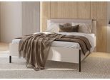 Bett OTTO HOME "Jukon, mit gepolstertem Kopfteil, Füße aus Metall, modernes Design", schwarz (kaschmir, kaschmir, schwarz), B:169cm H:99,5cm L:205,5cm, Betten, Bett, in drei Größen, perfekt auch als Jugendbett