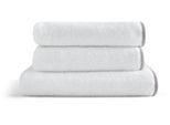 Handtuch Set CHRISTY "Christy", grau (weiß, grau), 3 Stk., Walkfrottier, Walkfrottier, Obermaterial: 100% Baumwolle, Handtuch-Sets, Handtuch Set, bestehend aus 2 Handtüchern (40x76 cm) und einem Handtuch (50x100 cm)