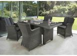 Garten-Essgruppe DESTINY "LUNA", grau (vintage grau), Polyester, Aluminium, Polyester, Polyrattan, Sitzmöbel-Sets, Garten-Essgruppe, (Set, 13-tlg., 4 Sessel, 1 Tisch 200x100x75cm) Aluminium, Polyrattan