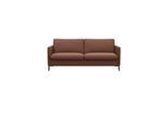 2,5-Sitzer FLEXLUX "Fiore, super bequem durch hochwertigen Sitzaufbau mit Kaltschaum", braun (old chesnut), B:181cm H:85cm T:92cm, 100% Echteder, Sofas, 2 5-Sitzer, schmale Armlehnen, Füße Alu+schwarz