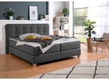 Boxspringbett HOME AFFAIRE, grau (anthrazit), B:198cm L:209cm, Komplettbetten, Boxspringbett, inklusive Komfortschaum-Topper