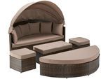 Sonneninsel MERXX "Multifunktionsbett Riva", braun (dunkelbraun, hellbraun), B:180cm H:150cm T:183cm, Obermaterial: 100% Polyester. Füllung: 100% Polyurethan, Sofas, Sonneninsel