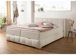 Boxbett HOME AFFAIRE "Chelles", beige (beige, natur), B:167cm L:225cm, Komplettbetten, Boxbett, inkl. Topper und Bettkasten
