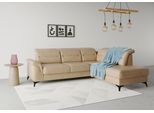 Ecksofa SIT & MORE "Sinatra L-Form", braun (macchiato), B:251cm H:85cm T:220cm, 100% Polyester, Sofas, Ecksofa, mit Ottomane, optional mit Kopfteilverstellung und Armteilfunktion