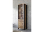 Vitrine HOME AFFAIRE "Olin", schwarz (appenzeller fichte, schwarz matt), B:56cm H:191cm T:43cm, Dekorfolie, FSC-zertifizierter Holzwerkstoff, Schränke, Vitrine, Höhe 191 cm