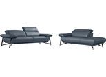 Sofa EGOITALIANO "Anais, Design mit hohem Sitzkomfort, Fußfarbe schattengrau", grau (smoke), Sofas, Leder BULL, Ottomane Armlehne links, Sofa, Set, Kopfteil verstellbar, Leder BULL, smoke
