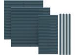 Dichtzaun KIEHN-HOLZ, grau (anthrazit), H:188cm, Holzwerkstoff, Zaunelemente, Dichtzaun, 7-teiliges Set, aus nordischer Fichte