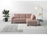 Ecksofa HOME AFFAIRE "Summer L-Form", rosa (altrosa), B:236cm H:91cm T:170cm, 95% Polyester, 5% Polyamid, Sofas, Ecksofa, mit Ottomane, mit oder ohne Bettfunktion und Bettkasten, Cord-Bezug