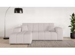 Ecksofa OTTO HOME "CASSY L-Form, Schlafsofa mit Bettkasten, Maße B/T/H: 245/165/88 cm", beige (hellbeige), B:248cm H:83,5cm T:165,5cm, 100% Polyester, Sofas, Ecksofa, mit 2 Rückenkissen, Recamiere rechts oder links bestellbar