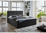 Boxbett "Lucy", grau (anthrazit), B:165cm L:214cm, Bezug Bettbox und Obermatratze: Strukturstoff (90% Polyester, 10% Nylon);Topper: Jersey (100% Polyester), ATLANTIC HOME COLLECTION, Komplettbetten, Boxbett, mit Bettkasten