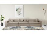 3-Sitzer HOME AFFAIRE "Skara", beige (dunkelbeige), B:310cm H:86cm T:100cm, 100% Polyester, Sofas, 3-Sitzer, Lounge-Sofa mit Federkernpolsterung, in vielen Bezugsvarianten
