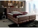 Boxspringbett HOME AFFAIRE "Cafone", braun, B:144cm L:211cm, Bezug der Spiegelfläche Matratzendrell aus 100% Polyester;feiner Strukturstoff-Bezug (100% Polyester), Komplettbetten, Boxspringbett, inkl. Topper, 5 Breiten, 3 Matratzenarten und 3 Härtegraden wählbar