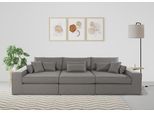3-Sitzer OTTO HOME "Enid", beige (natur), B:360cm H:75cm T:130cm, Baumwollmix (60% Baumwolle/40% Leinen);Struktur fein (100% Polyester);Samtoptik (100% Polyester);Samtvelours (100% Polyester);Struktur (100% Polyester);Struktur recycelt (100% recyceltes Polyester), Sofas, 3-Sitzer, 3 Teile, bestehend aus Modulen, in vielen Bezügen, auch in Breitcord