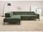 Ecksofa HOME AFFAIRE "Antonelli, L-Form, inkl. Kopfteilverstellung, Breite 276 cm", grün (oliv), B:276cm H:71cm T:219cm, 95% Polyester, 5% Nylon, Sofas, Ecksofa, mit elektrischer Sitztiefenverstellung, in Cord, oliv