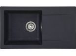 Einbauspüle RESPEKTA, schwarz, B:78cm H:17cm T:43,5cm, Verbundwerkstoff, Küchenspülen, Einbauspüle